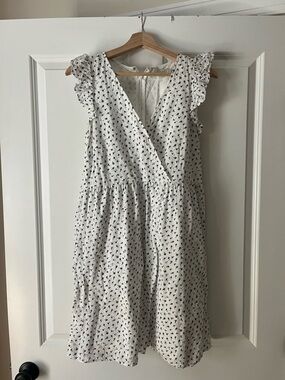 White Floral Sundress with Ruffle Sleeves